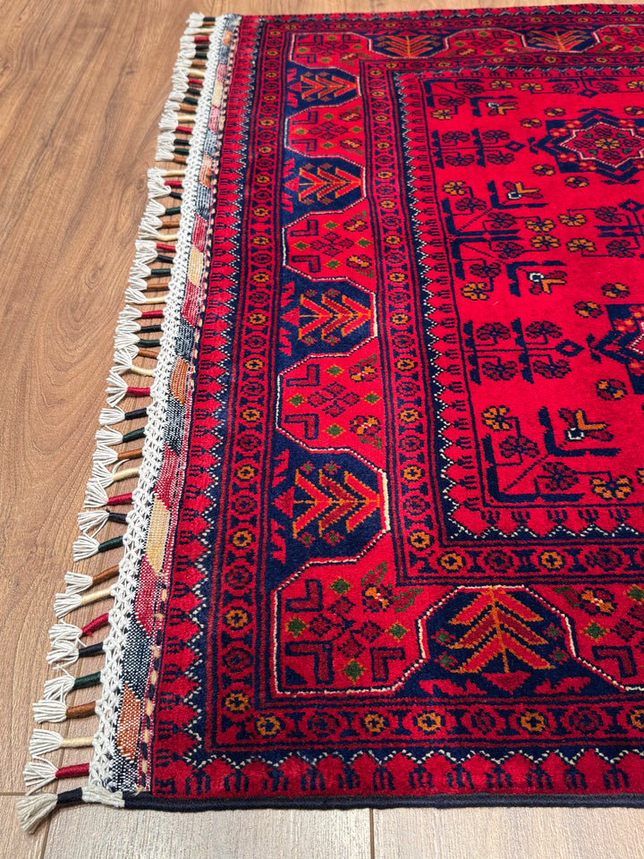 Afghan Rug Hamyap Original Handwoven Root Dyed Wool 104x156 cm 1.62 Square Meters - 3x5 ft 