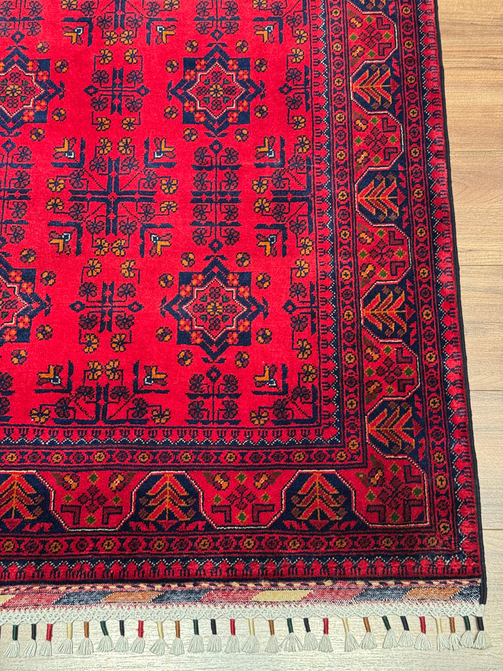 Afghan Rug Hamyap Original Handwoven Root Dyed Wool 104x156 cm 1.62 Square Meters - 3x5 ft 