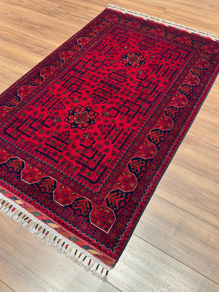 Afghan Rug Hamyap Original Handwoven Root Dyed Wool 103x157 cm (1.62 square meters) - 3x5 ft 