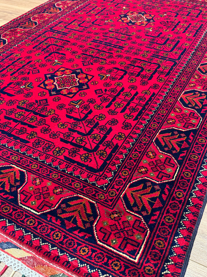 Afghan Rug Hamyap Original Handwoven Root Dyed Wool 103x157 cm (1.62 square meters) - 3x5 ft 