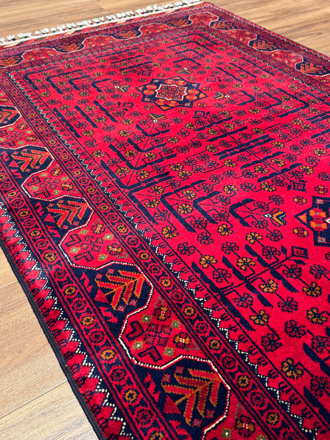 Afghan Rug Hamyap Original Handwoven Root Dyed Wool 103x157 cm (1.62 square meters) - 3x5 ft 
