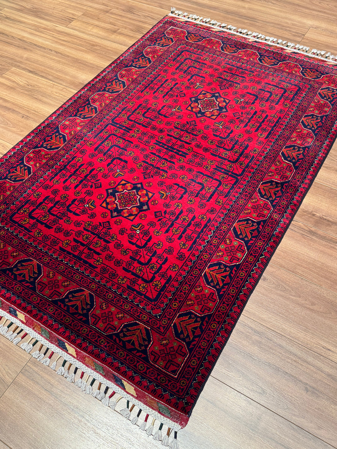 Afghan Rug Hamyap Original Handwoven Root Dyed Wool 103x157 cm (1.62 square meters) - 3x5 ft 