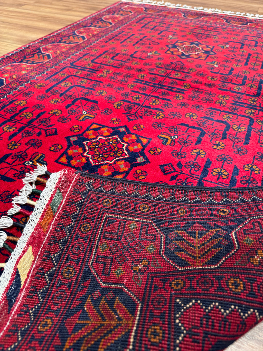 Afghan Rug Hamyap Original Handwoven Root Dyed Wool 103x157 cm (1.62 square meters) - 3x5 ft 