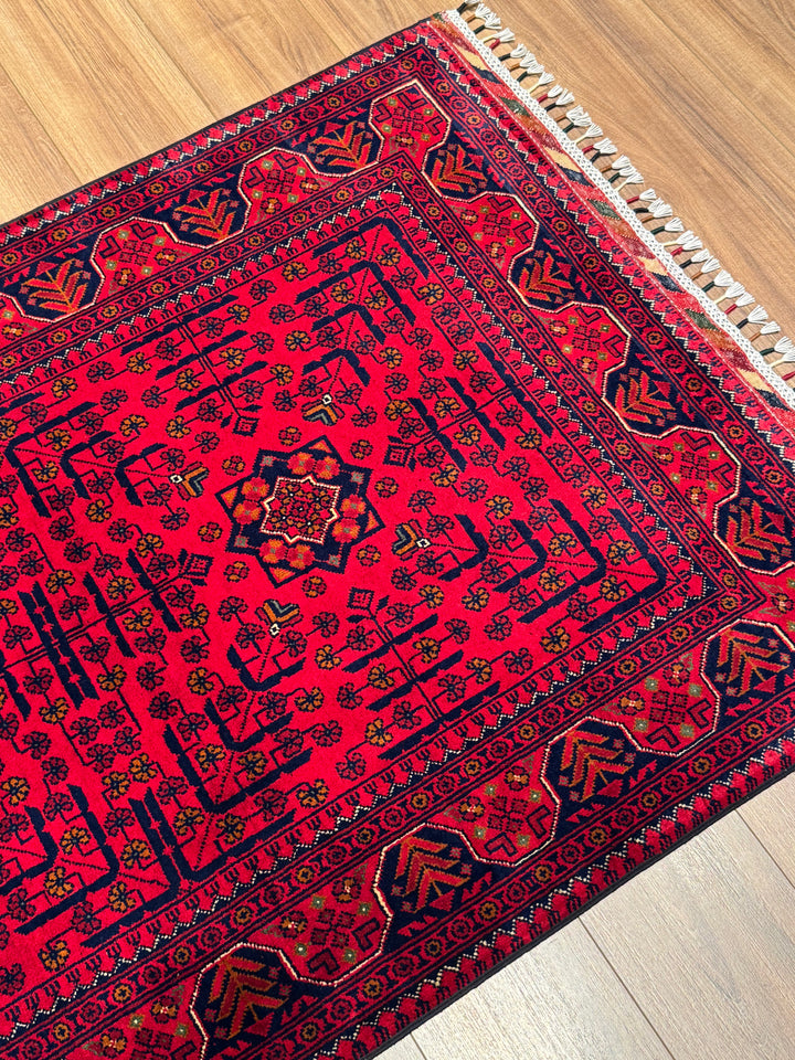 Afghan Rug Hamyap Original Handwoven Root Dyed Wool 103x157 cm (1.62 square meters) - 3x5 ft 