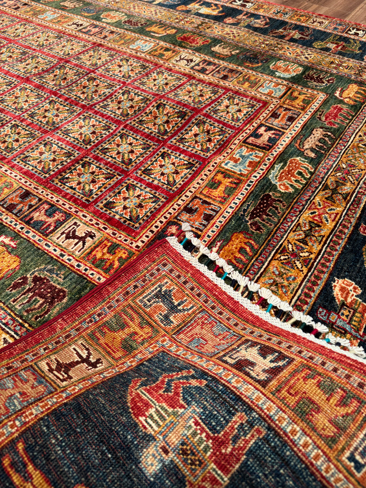 Pazırık Orijinal El Dokuması Multi Kök Boya Yün Halı 178x246 4.36 Metrekare - 5x8 ft