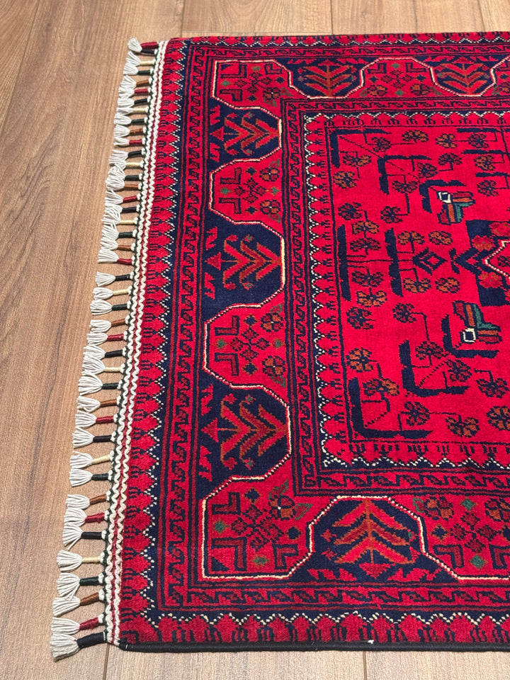 Afgan Halısı Hamyap Orijinal El Dokuması Kök Boya Yün 0.79x118 0.93 Metrekare - 3x5 ft