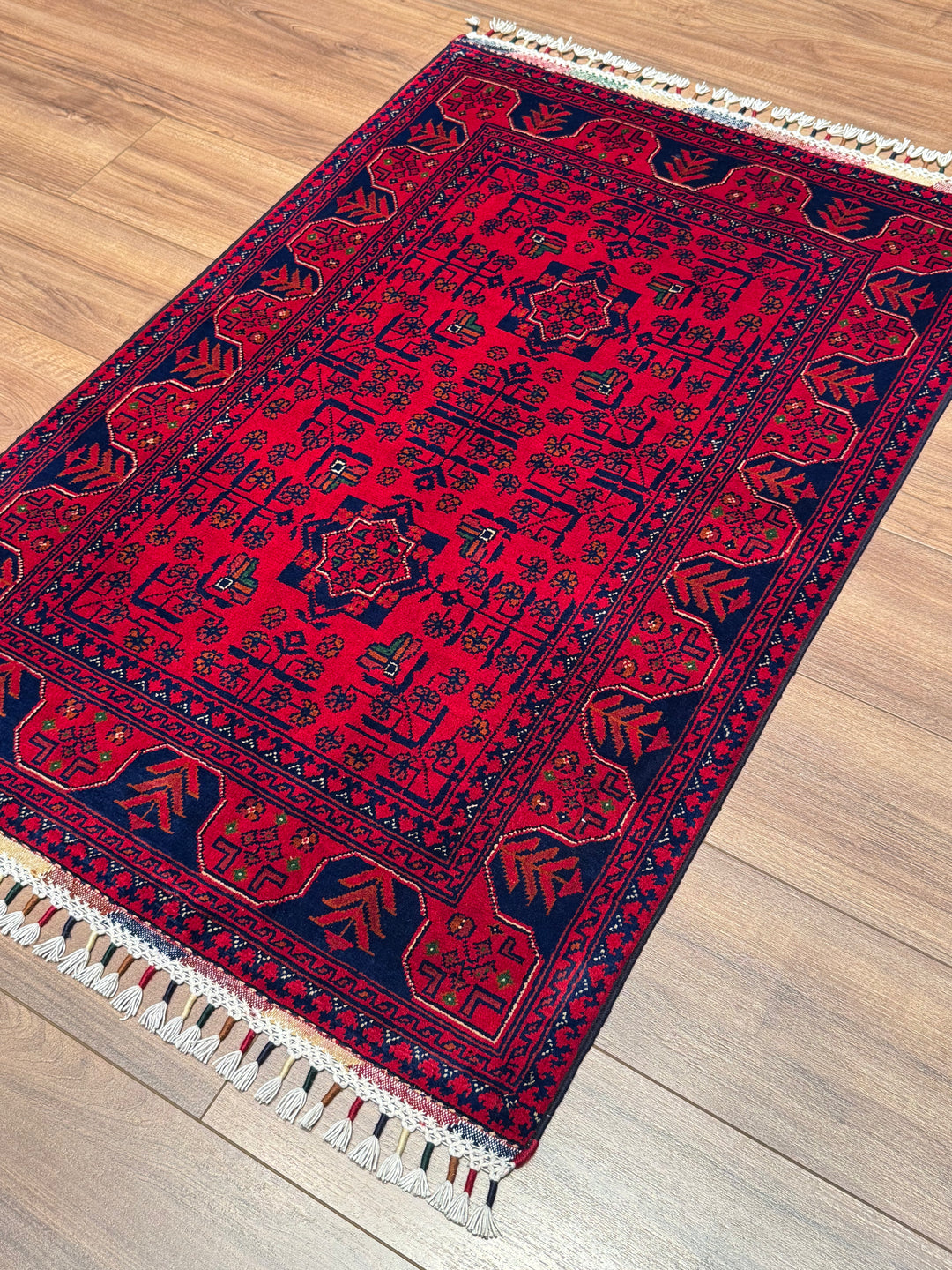 Afgan Halısı Hamyap Orijinal El Dokuması Kök Boya Yün 0.78x107 0.83 Metrekare - 3x5 ft