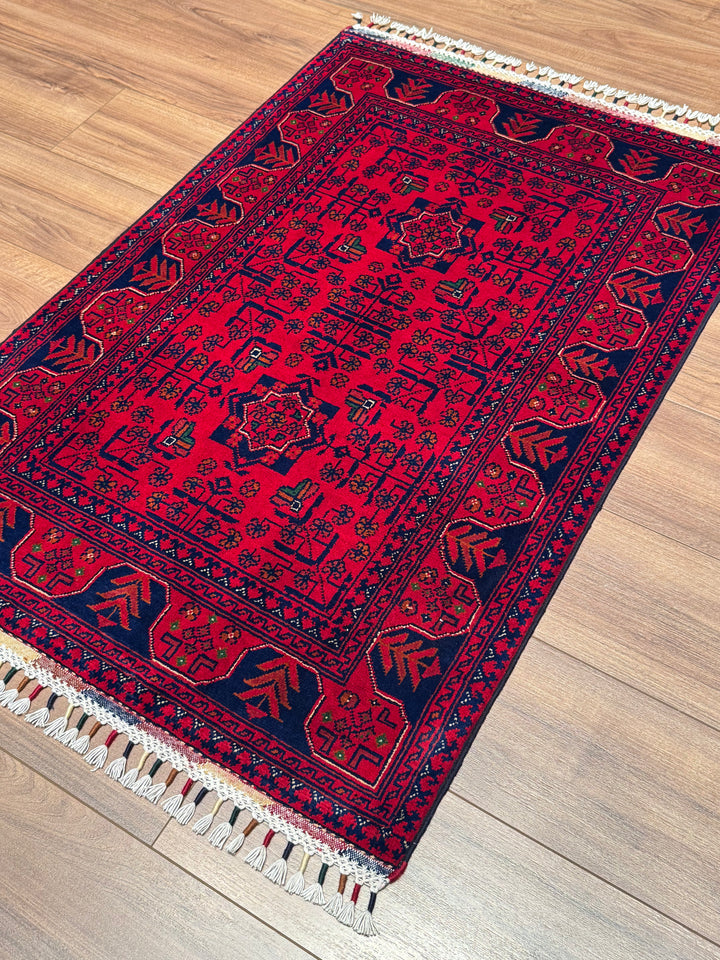 Afgan Halısı Hamyap Orijinal El Dokuması Kök Boya Yün 0.78x107 0.83 Metrekare - 3x5 ft