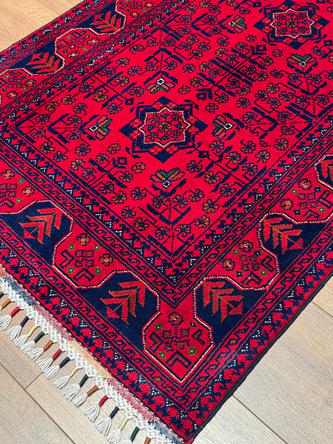 Afgan Halısı Hamyap Orijinal El Dokuması Kök Boya Yün 0.78x107 0.83 Metrekare - 3x5 ft