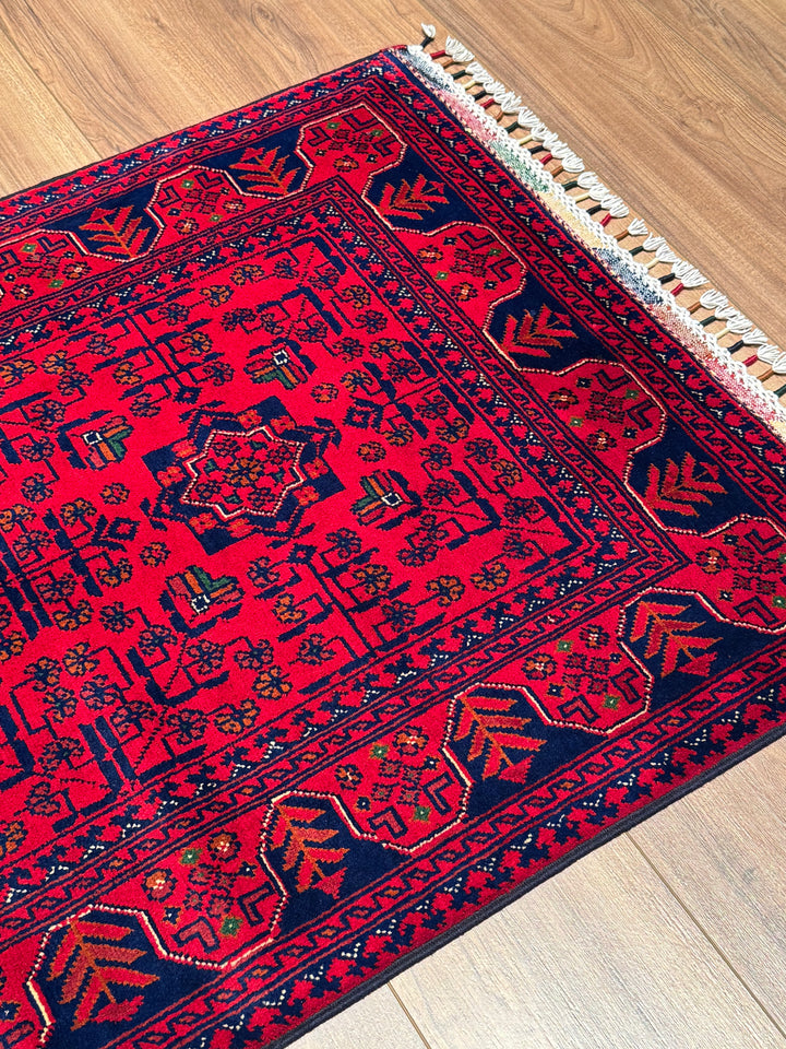 Afgan Halısı Hamyap Orijinal El Dokuması Kök Boya Yün 0.78x107 0.83 Metrekare - 3x5 ft