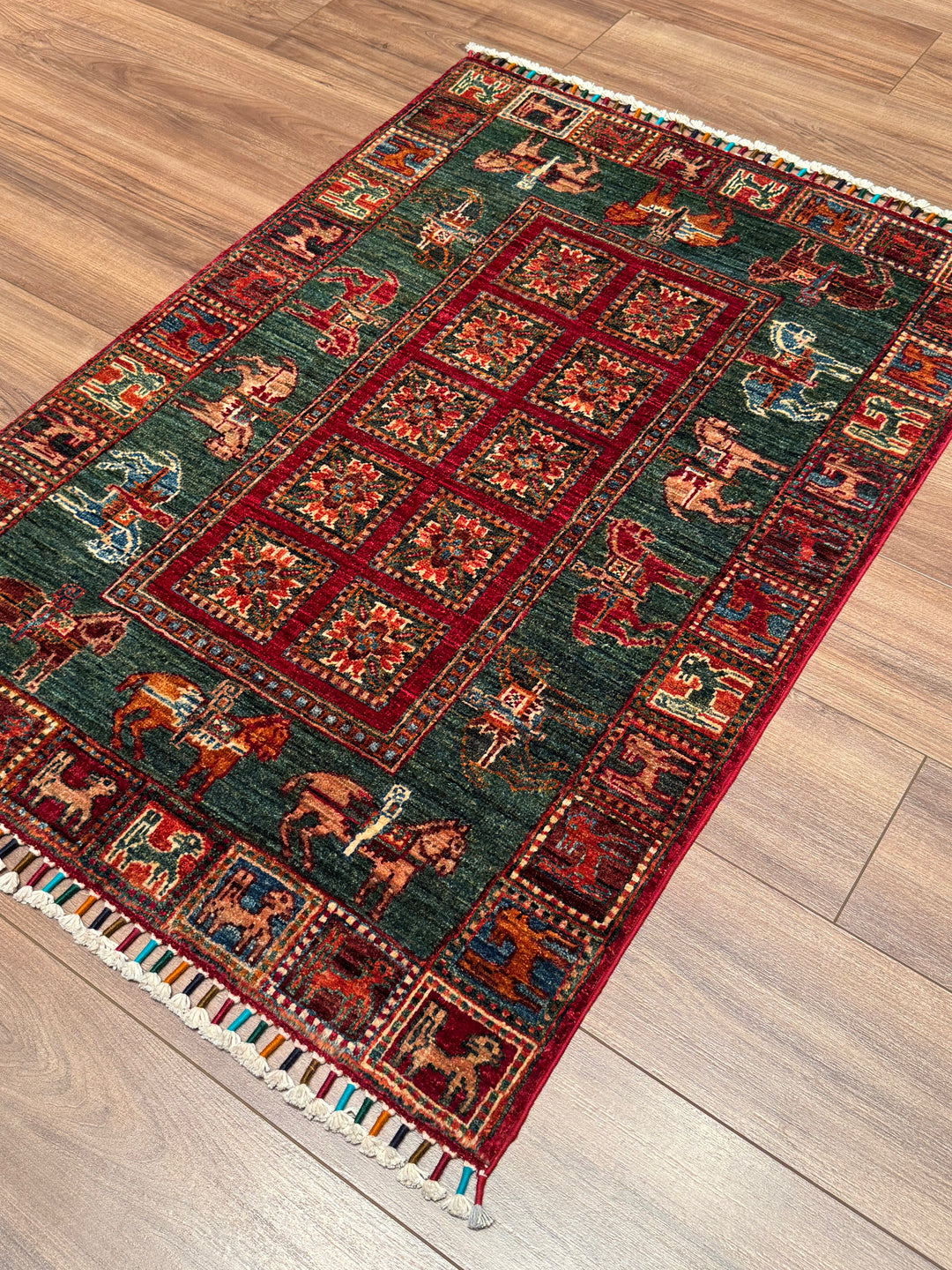 Pazyryk Original Handwoven Multi-Dye Wool Rug 0.86x123 cm (1.06 square meters) - 3x4 ft 