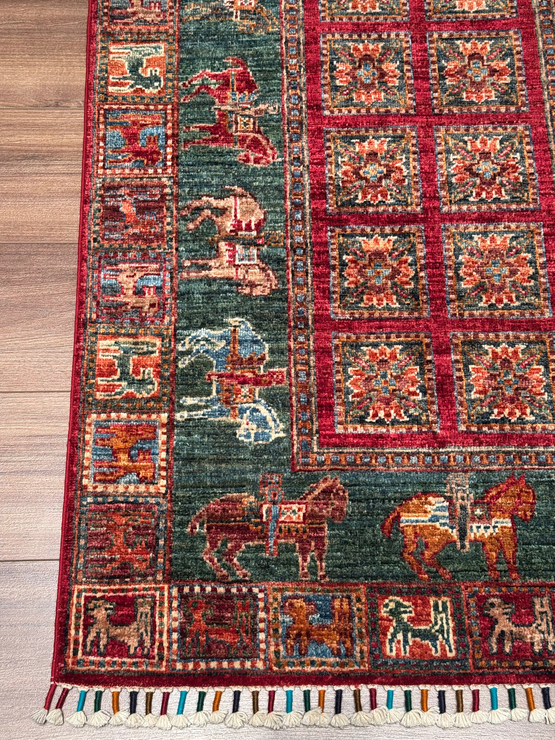 Pazyryk Original Handwoven Multi-Dye Wool Rug 0.86x123 cm (1.06 square meters) - 3x4 ft 