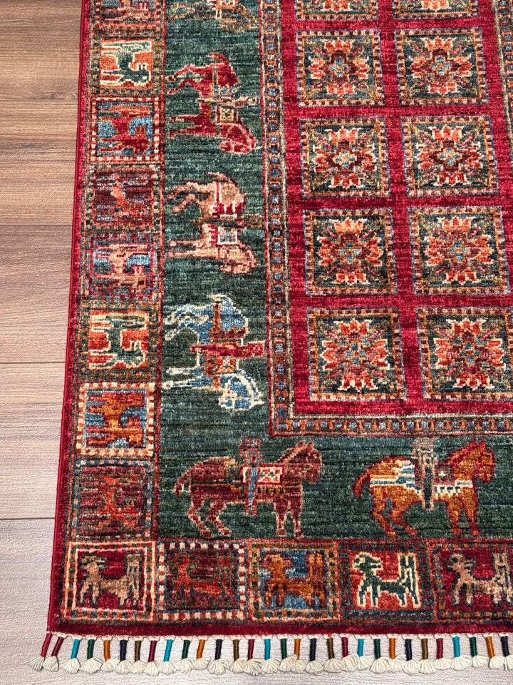 Pazyryk Original Handwoven Multi-Dye Wool Rug 0.86x123 cm (1.06 square meters) - 3x4 ft 