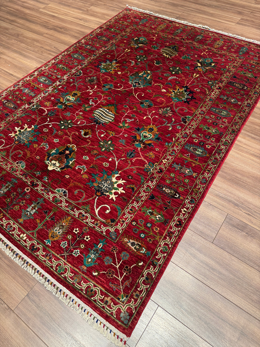 Sultani Binbirgece Orijinal El Dokuması Kırmızı Kök Boya Yün Halı 171x245 4.19 Metrekare - 5x8 ft