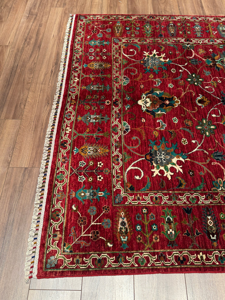Sultani Binbirgece Orijinal El Dokuması Kırmızı Kök Boya Yün Halı 171x245 4.19 Metrekare - 5x8 ft