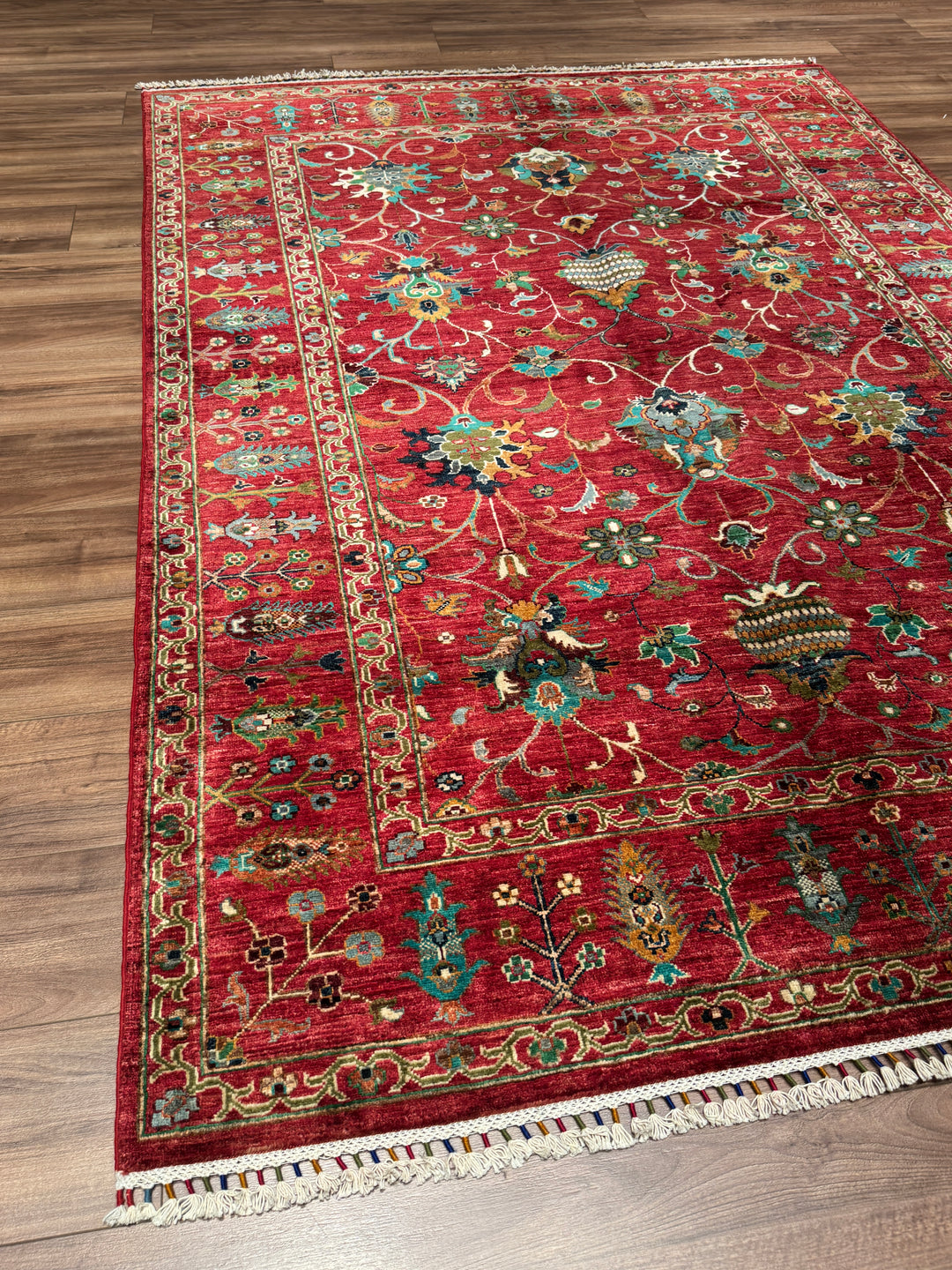 Sultani Binbirgece Orijinal El Dokuması Kırmızı Kök Boya Yün Halı 171x245 4.19 Metrekare - 5x8 ft