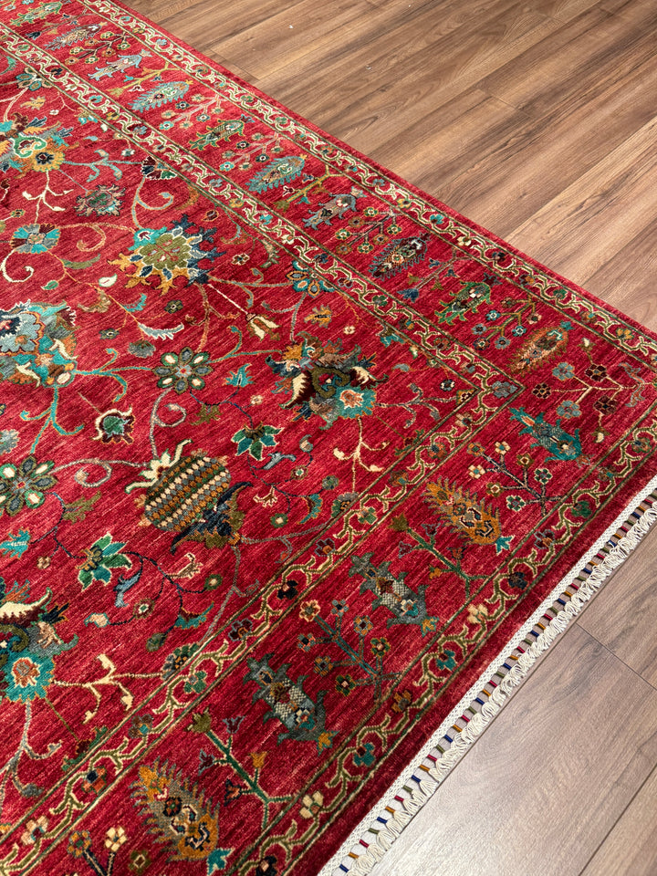 Sultani Binbirgece Orijinal El Dokuması Kırmızı Kök Boya Yün Halı 171x245 4.19 Metrekare - 5x8 ft