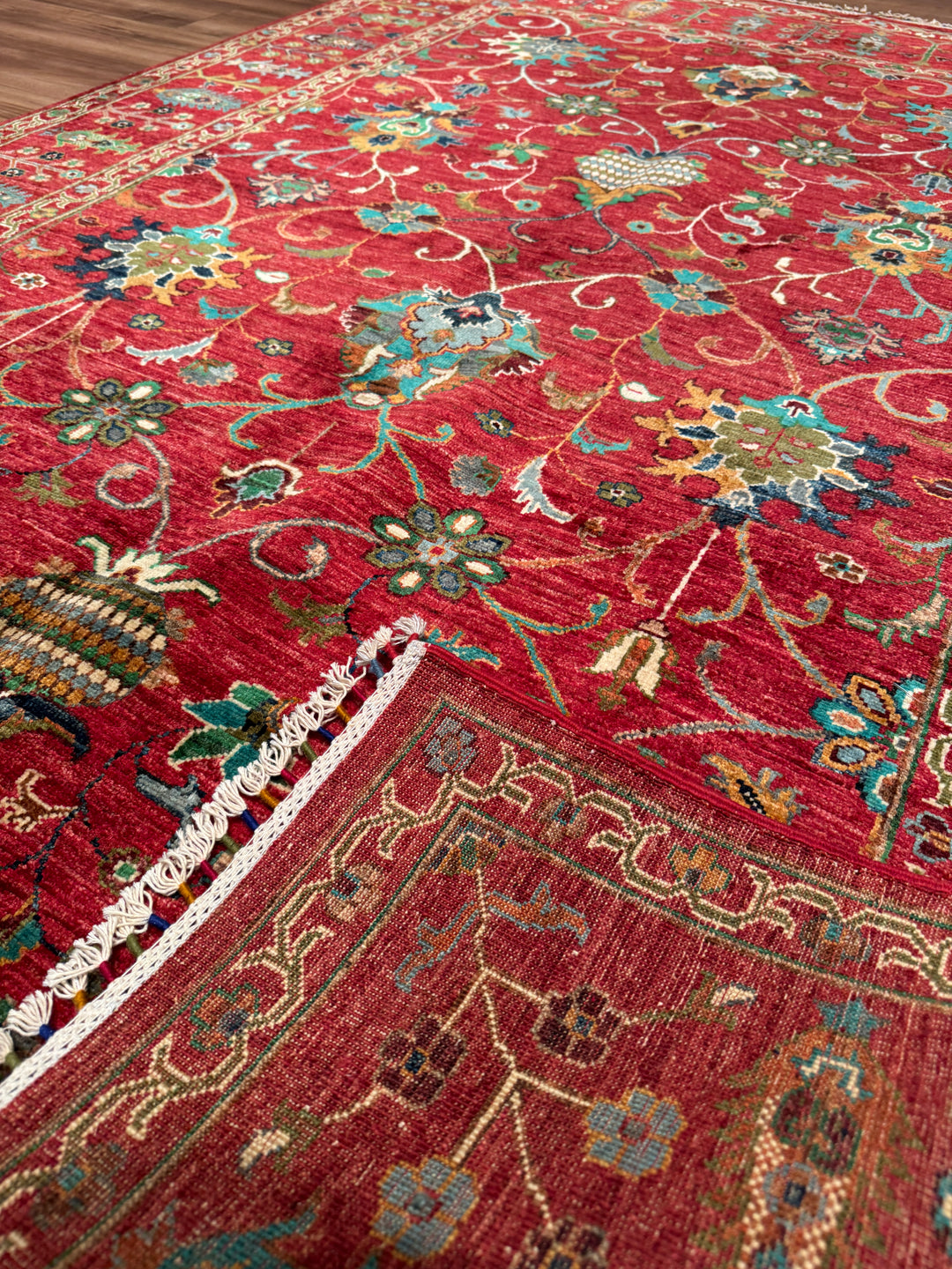 Sultani Binbirgece Orijinal El Dokuması Kırmızı Kök Boya Yün Halı 171x245 4.19 Metrekare - 5x8 ft