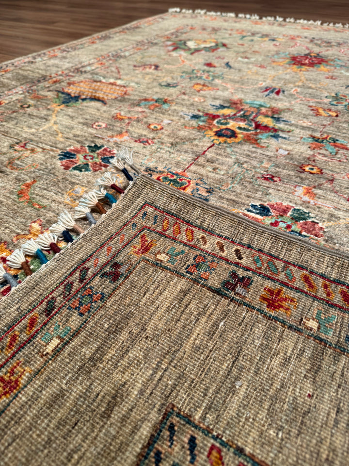 Sultani One Thousand and One Nights Original Handwoven Beige Root Dye Wool Rug 151x201 cm (3.04 square meters) - 5x6 ft 