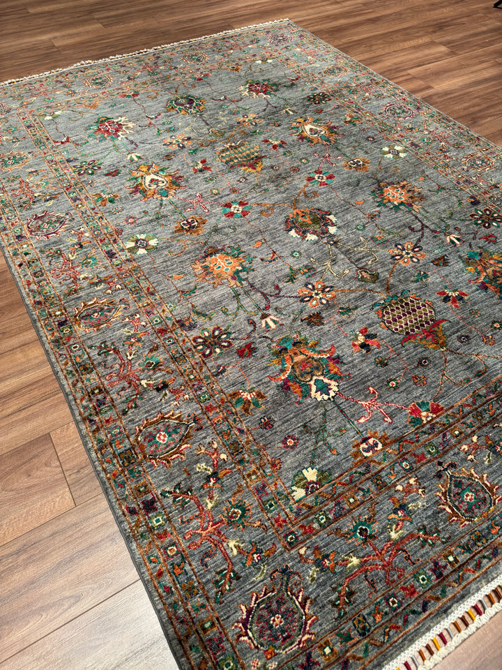 Sultani Binbirgece Orijinal El Dokuması Gri Kök Boya Yün Halı 174x244 4.25 Metrekare - 5x8 ft