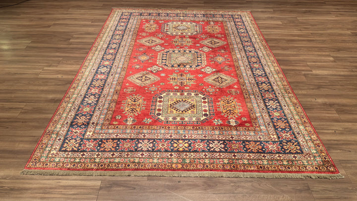 Shirvan Original Hand Woven Red Cream Vegetable Dyed Wool Carpet 219x300 6.57 Square Meters - 7x10 ft