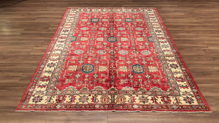 Shirvan Original Hand Woven Red Cream Vegetable Dyed Wool Carpet 212x279 5.91 Square Meters - 7x9 ft