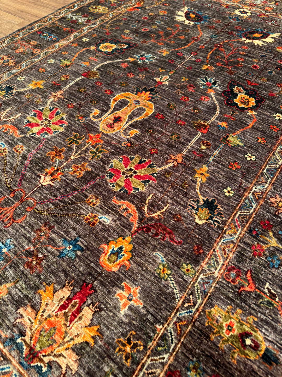 Sultani One Thousand and One Nights Original Handwoven Brown Root Dye Wool Rug 152x201 cm (3.06 square meters) - 5x6 ft 