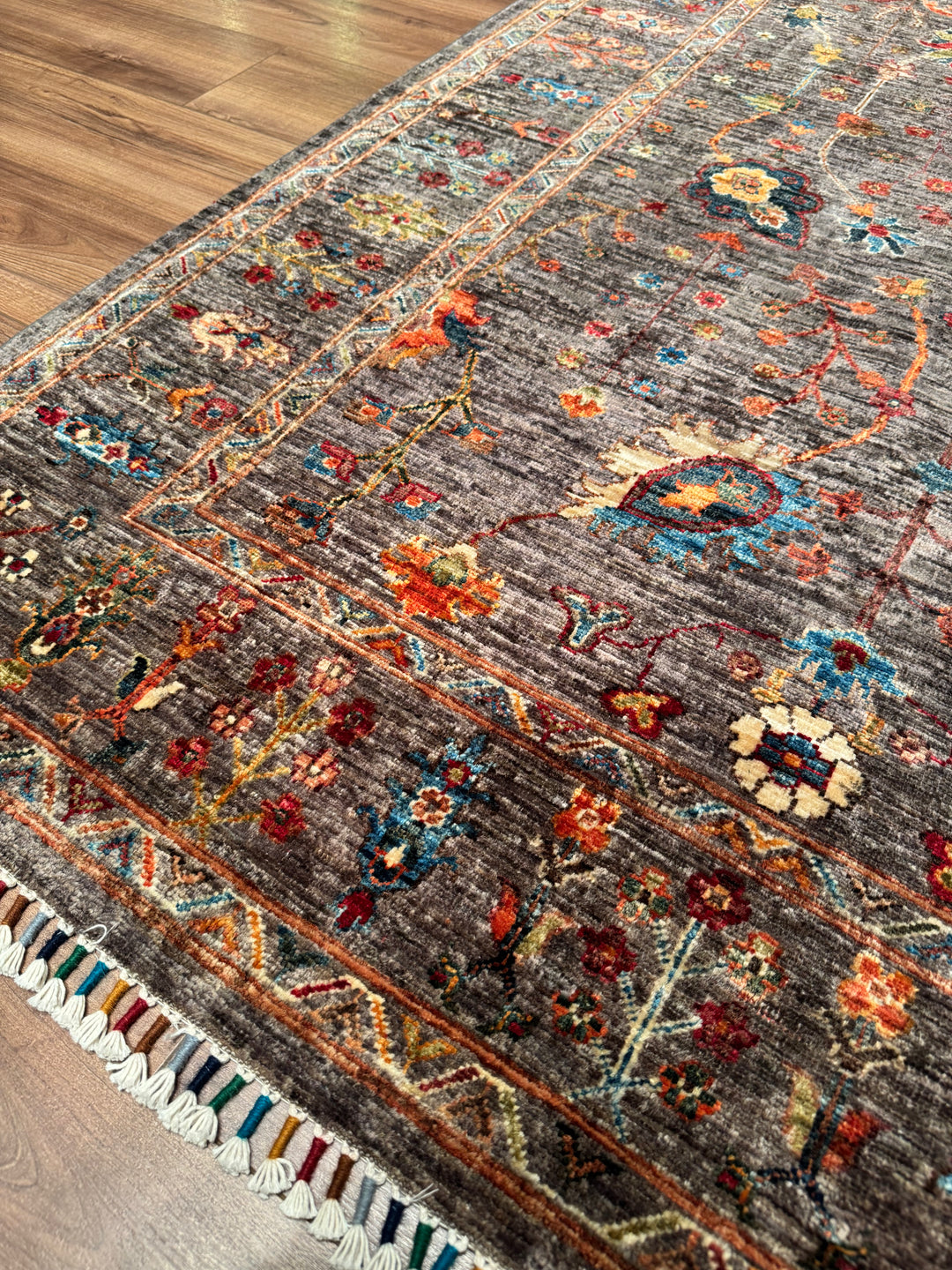 Sultani One Thousand and One Nights Original Handwoven Brown Root Dye Wool Rug 152x201 cm (3.06 square meters) - 5x6 ft 