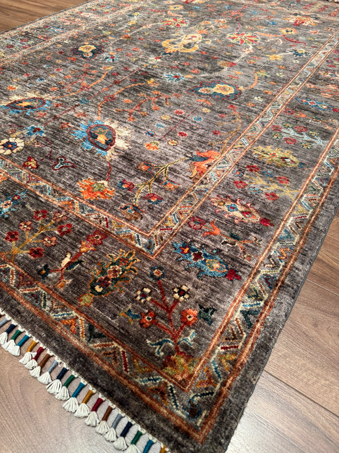 Sultani One Thousand and One Nights Original Handwoven Brown Root Dye Wool Rug 152x201 cm (3.06 square meters) - 5x6 ft 