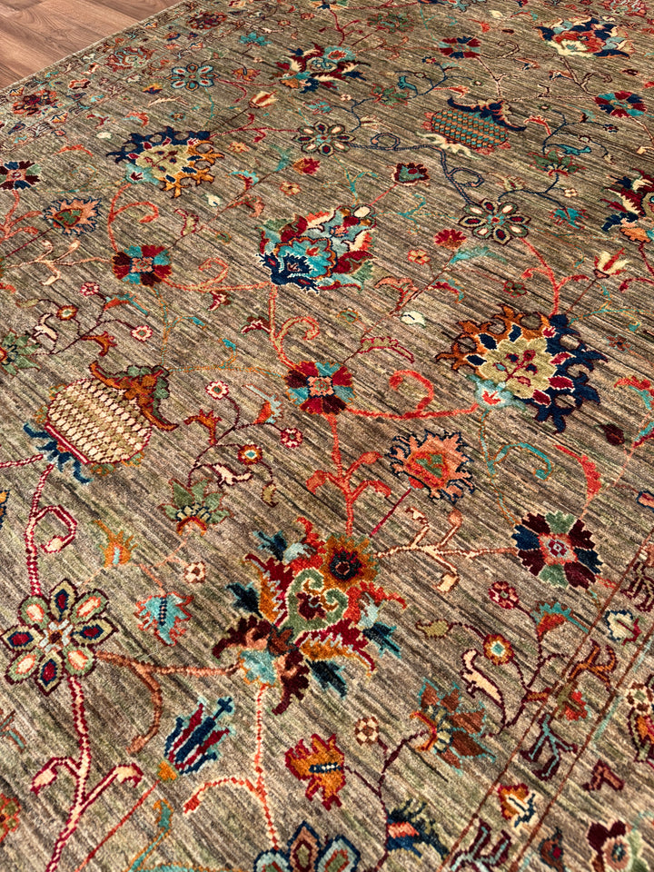 Sultani Binbirgece Original Hand-Woven Beige Root Dye Wool Carpet 175x240 4.20 Square Meters - 5x8 ft 