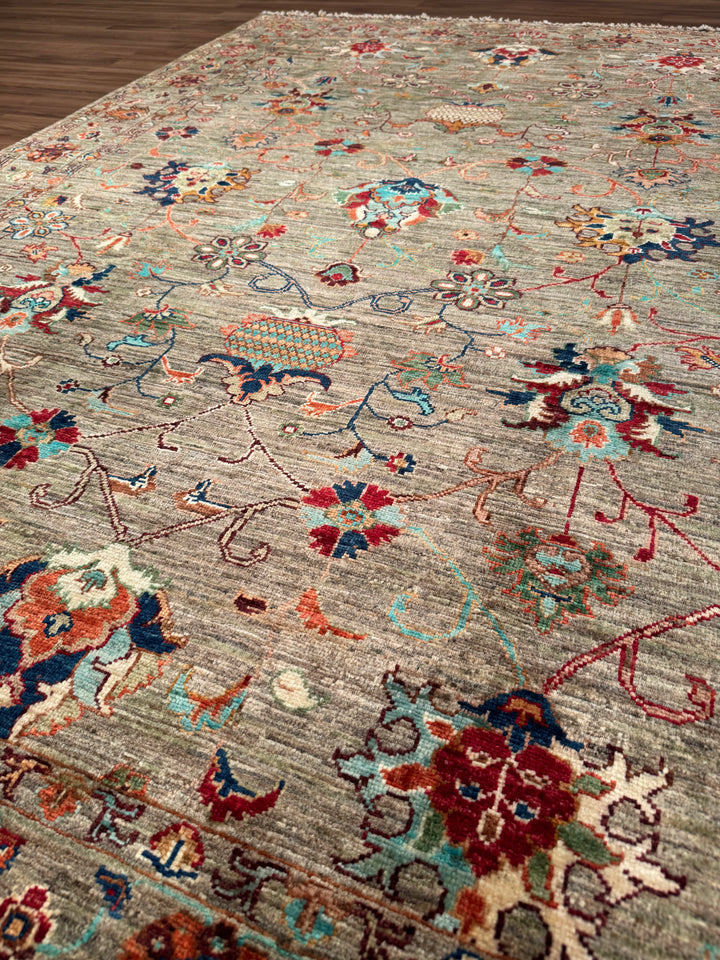 Sultani Binbirgece Original Hand-Woven Beige Root Dye Wool Carpet 175x240 4.20 Square Meters - 5x8 ft 