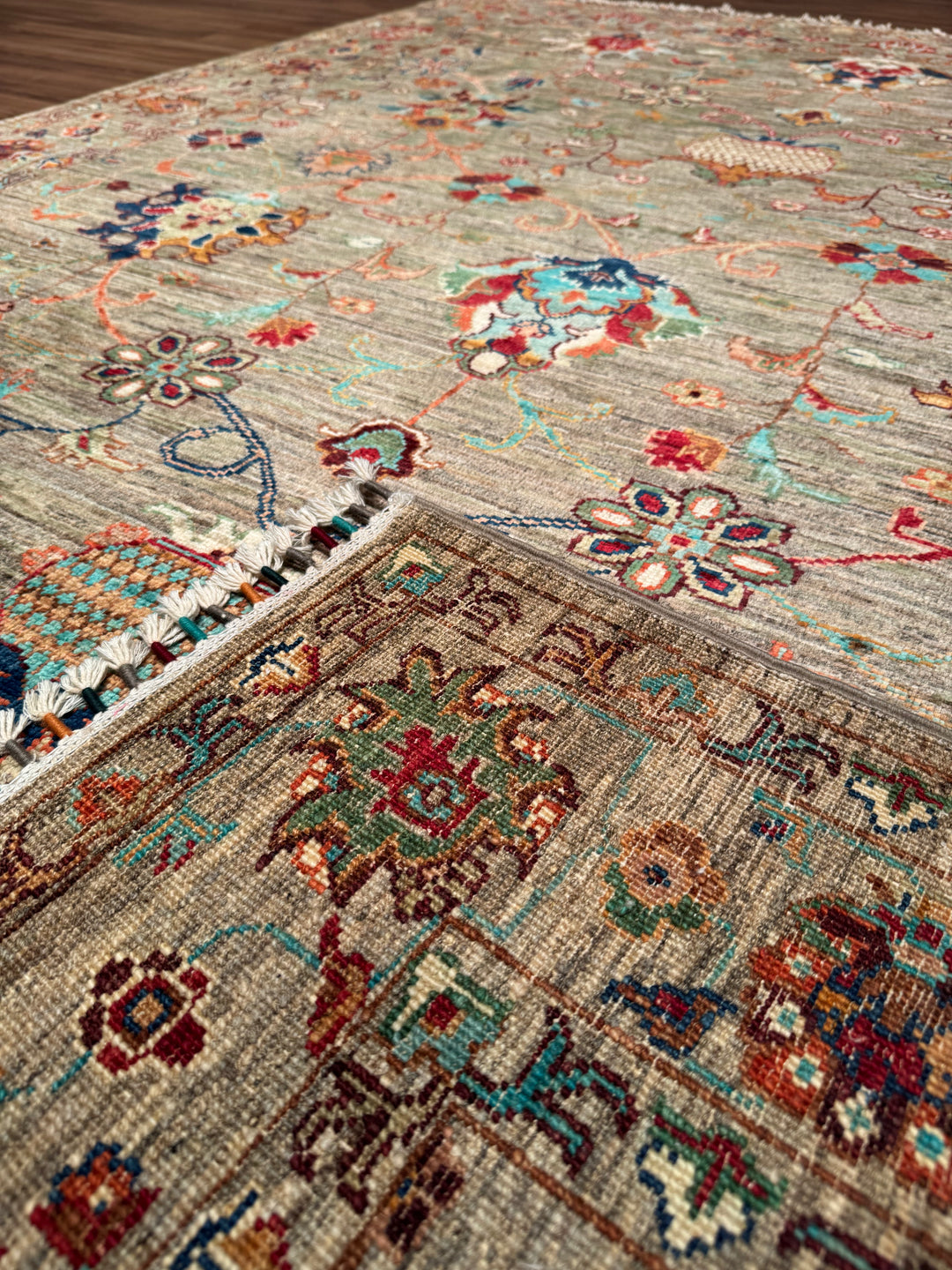 Sultani Binbirgece Original Hand-Woven Beige Root Dye Wool Carpet 175x240 4.20 Square Meters - 5x8 ft 