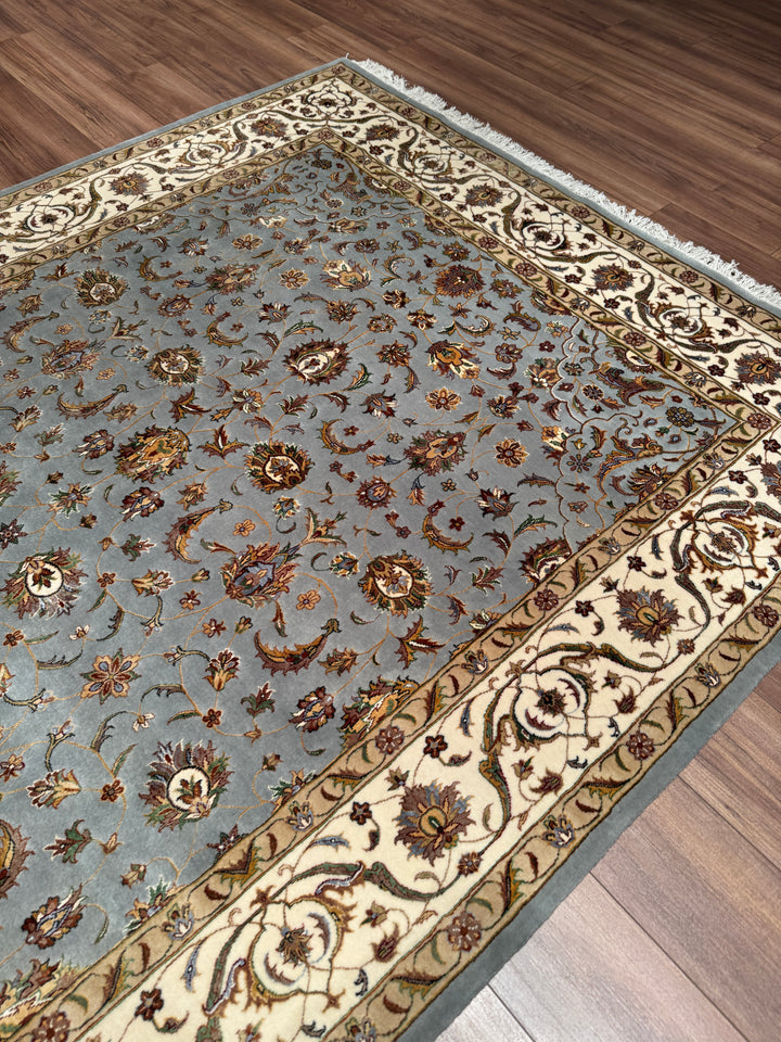 Hint Uşağı Orijinal El Dokuması Gri Yün Bambu Halı 204x306 6.24 Metrekare - 8x10 ft