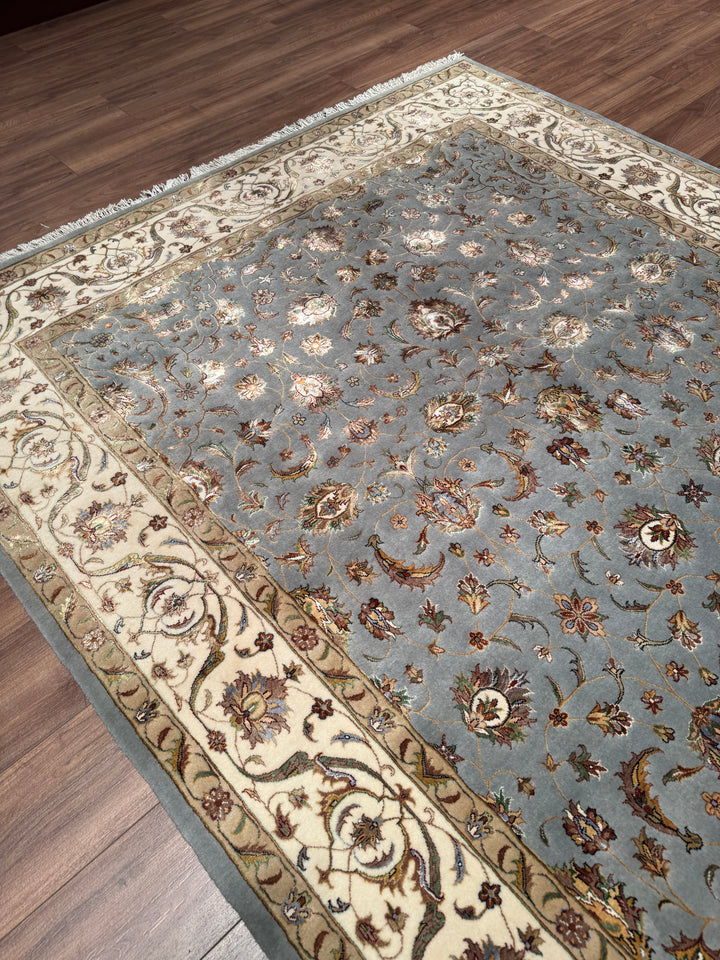 Hint Uşağı Orijinal El Dokuması Gri Yün Bambu Halı 204x306 6.24 Metrekare - 8x10 ft