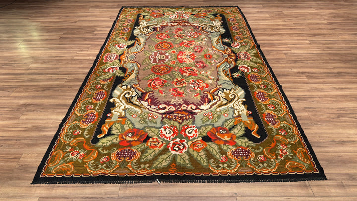 Karabağ Orjinal El Dokuması Kilim 221x374 8.26 Metrekare - 7x12 ft