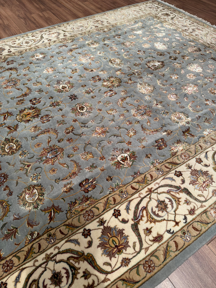 Hint Uşağı Orijinal El Dokuması Gri Yün Bambu Halı 204x306 6.24 Metrekare - 8x10 ft