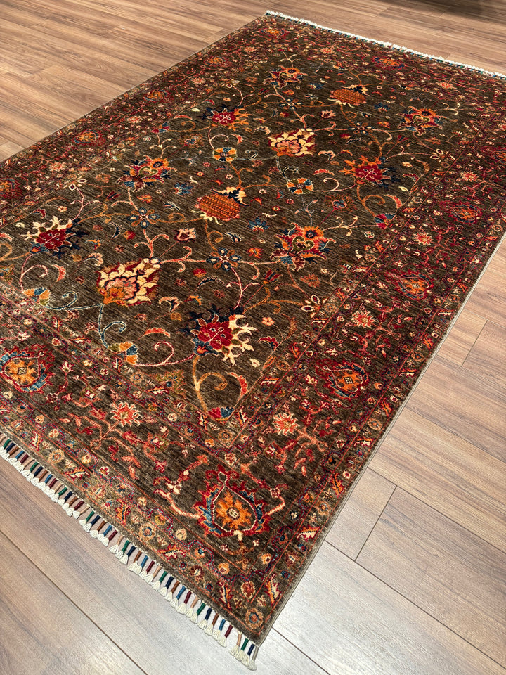 Sultani One Thousand and One Nights Original Handwoven Earth Dye Wool Rug 170x241 cm (4.10 square meters) - 5x8 ft