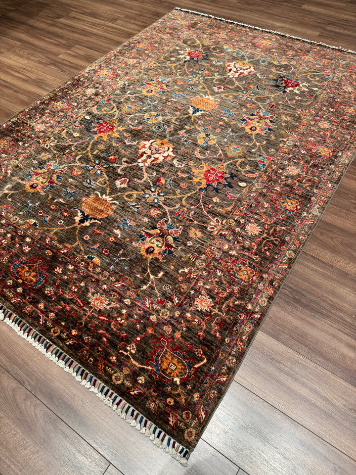 Sultani One Thousand and One Nights Original Handwoven Earth Dye Wool Rug 170x241 cm (4.10 square meters) - 5x8 ft