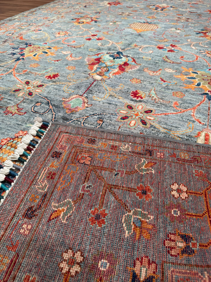 Sultani One Thousand and One Nights Original Handwoven Grey Root Dye Wool Rug 174x266 cm (4.63 square meters) - 5x8 ft 