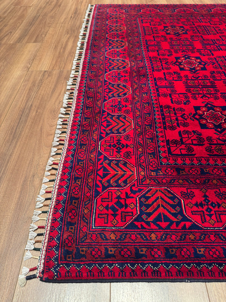 Afghan Rug Hamyap Original Handwoven Root Dyed Wool 168x240 4.03 Square Meters - 5x7 ft 