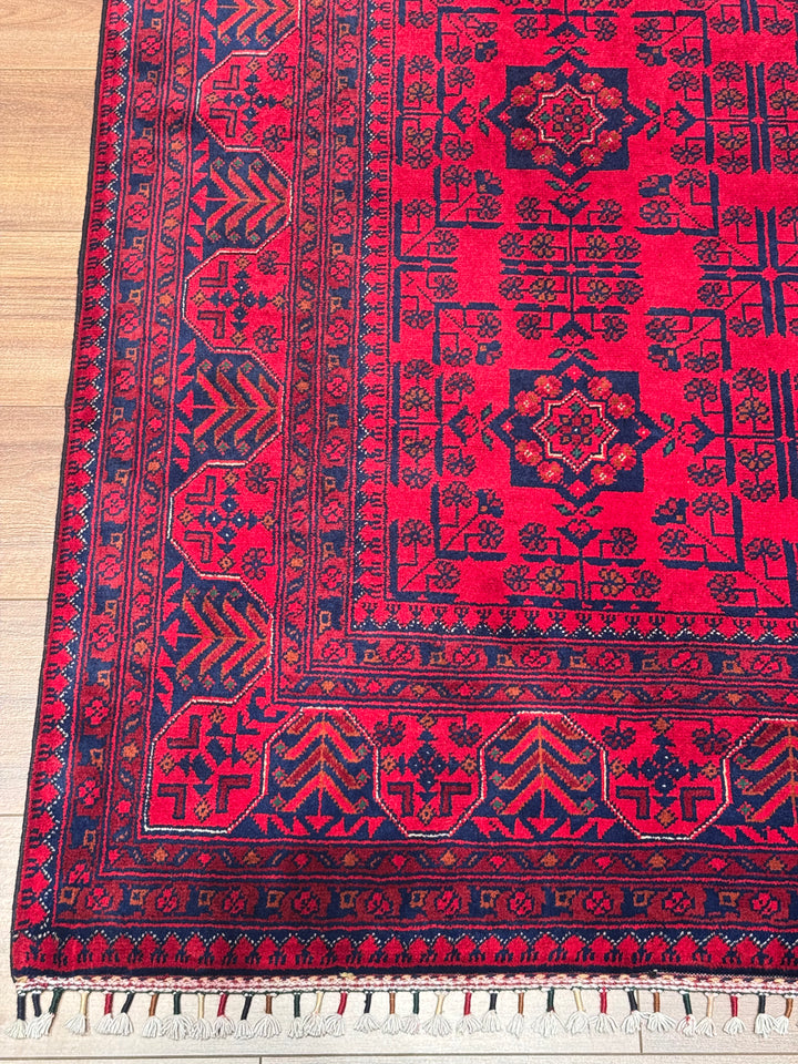 Afghan Rug Hamyap Original Handwoven Root Dyed Wool 168x240 4.03 Square Meters - 5x7 ft 
