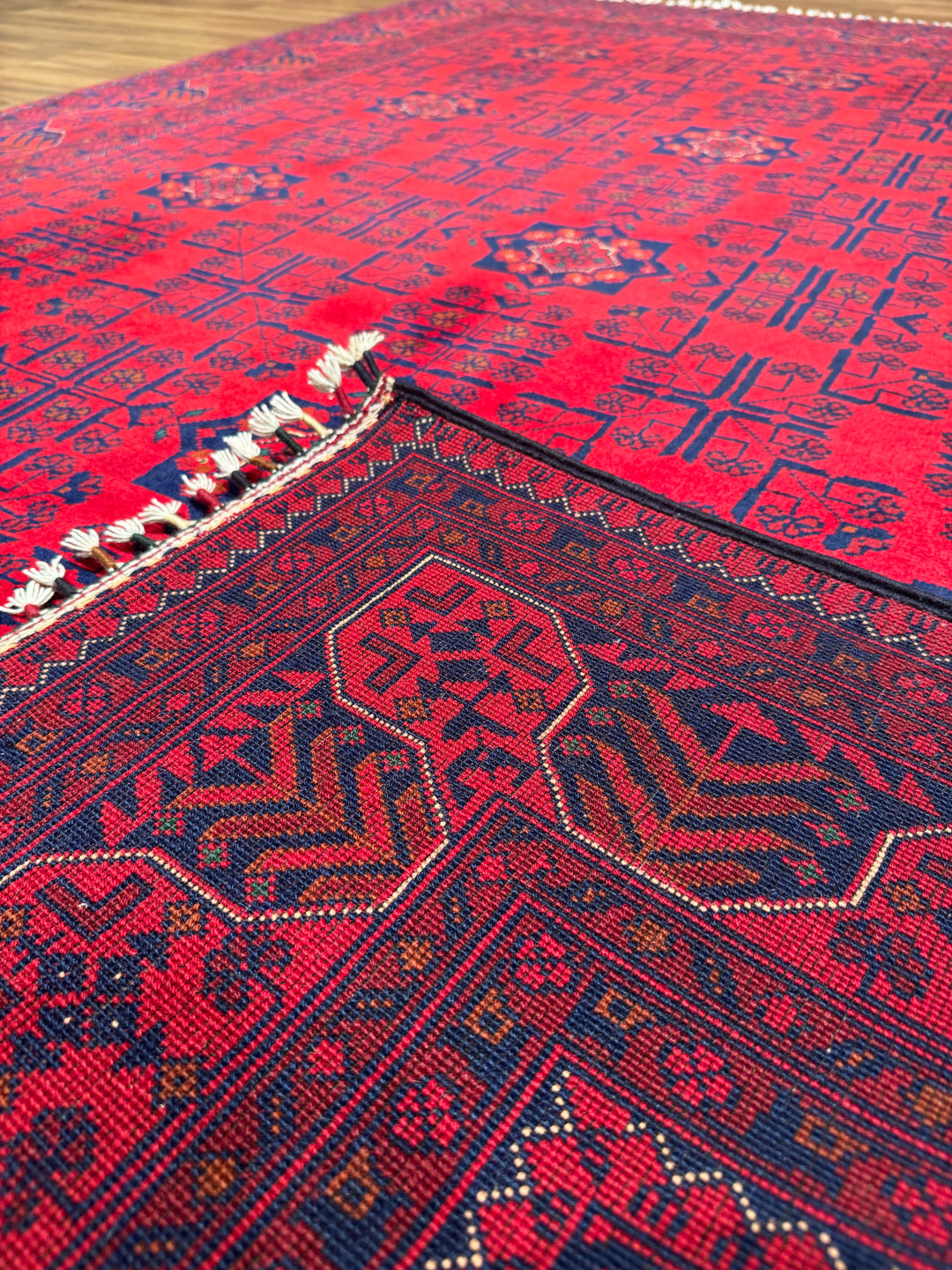 Afghan Rug Hamyap Original Handwoven Root Dyed Wool 168x240 4.03 Square Meters - 5x7 ft 