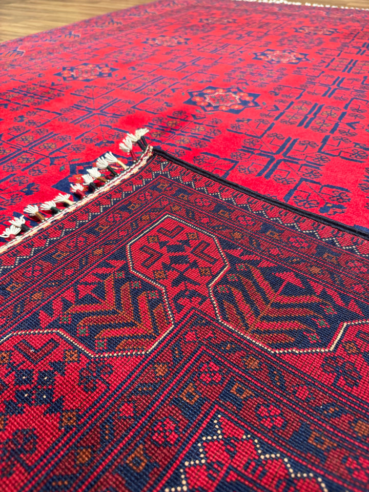 Afghan Rug Hamyap Original Handwoven Root Dyed Wool 168x240 4.03 Square Meters - 5x7 ft 