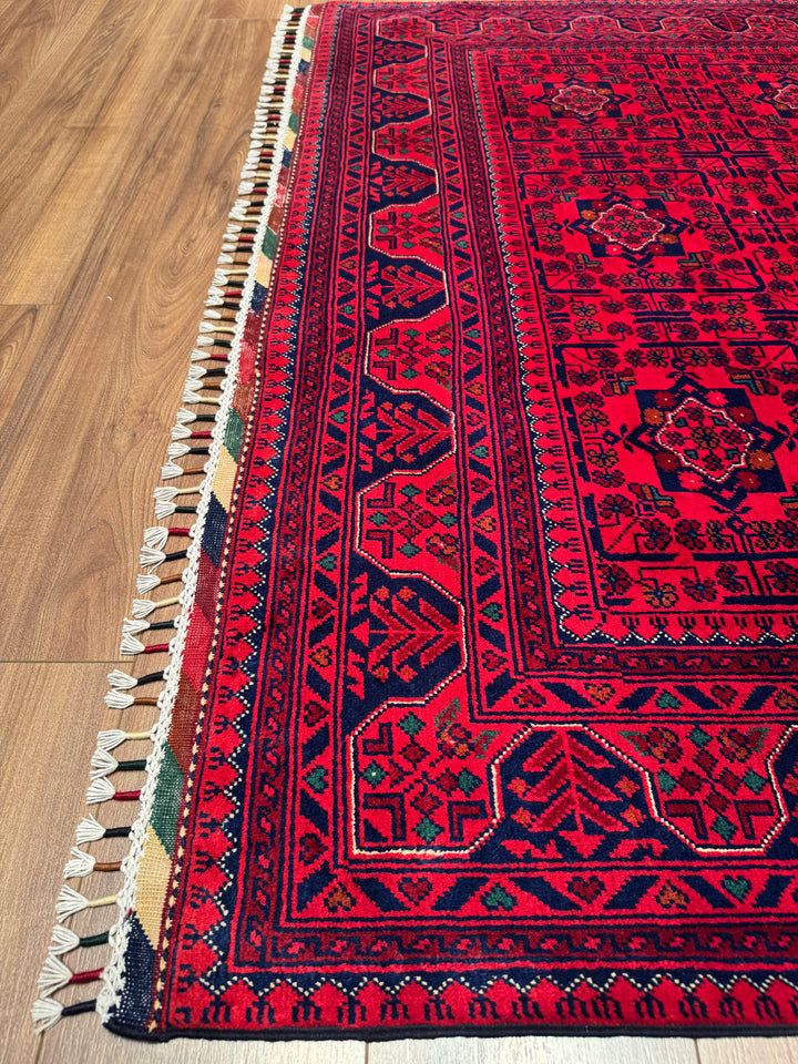Afghan Rug Hamyap Original Handwoven Root Dyed Wool 167x228 cm (3.81 square meters) - 5x7 ft 