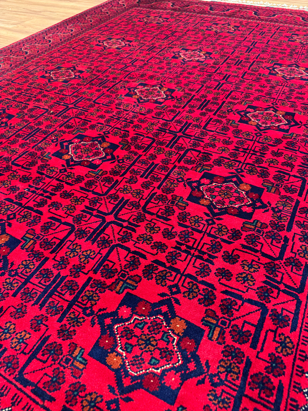 Afghan Rug Hamyap Original Handwoven Root Dyed Wool 167x228 cm (3.81 square meters) - 5x7 ft 