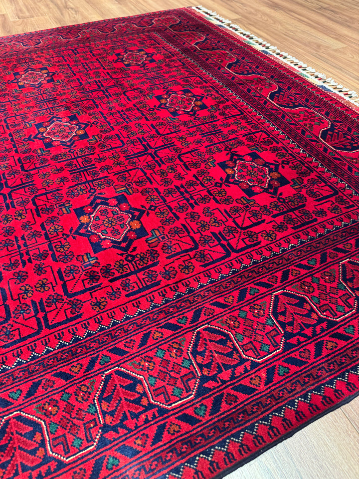 Afghan Rug Hamyap Original Handwoven Root Dyed Wool 167x228 cm (3.81 square meters) - 5x7 ft 