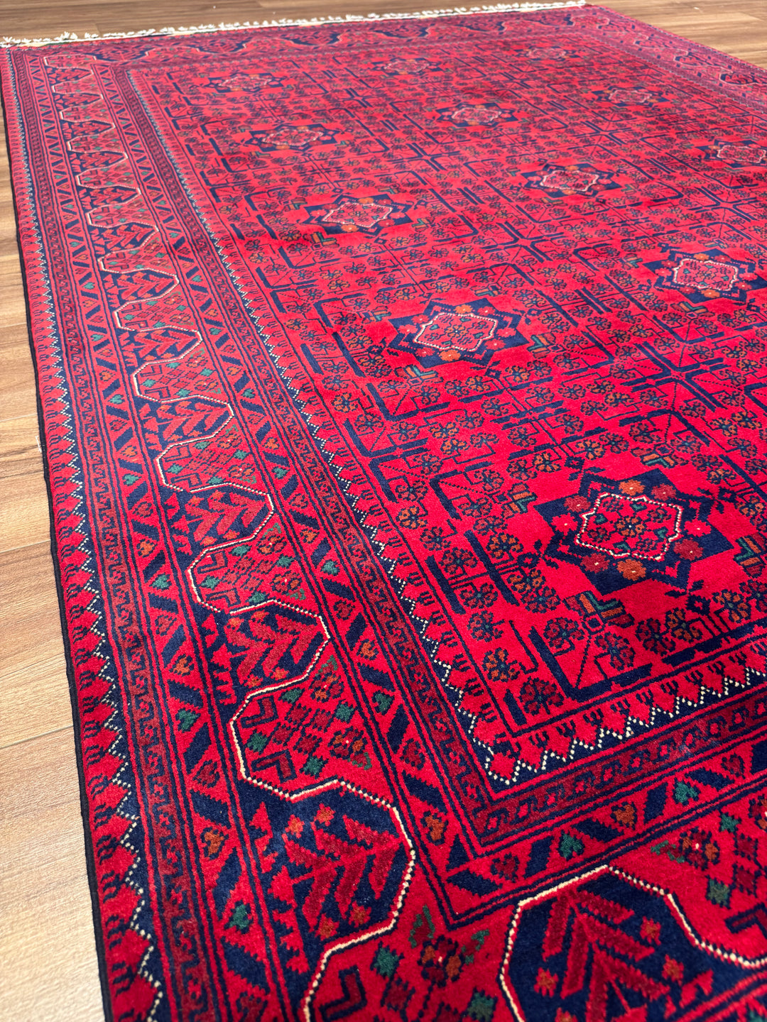 Afghan Rug Hamyap Original Handwoven Root Dyed Wool 167x228 cm (3.81 square meters) - 5x7 ft 