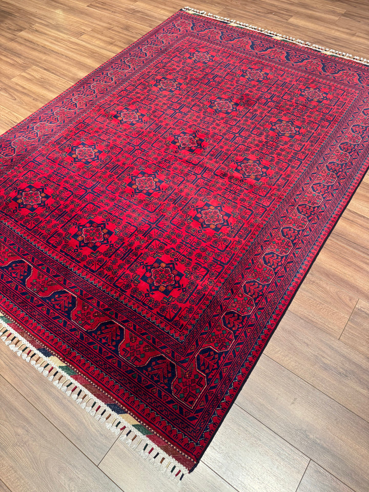 Afghan Rug Hamyap Original Handwoven Root Dyed Wool 167x228 cm (3.81 square meters) - 5x7 ft 