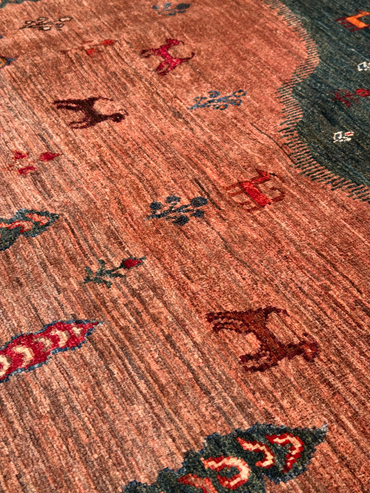 سجادة سلطاني شجرة الحياة الأصلية المصنوعة يدويًا من الصوف المصبوغ متعدد الجذور، 174 × 251، 4.37 متر مربع - 5 × 8 قدم