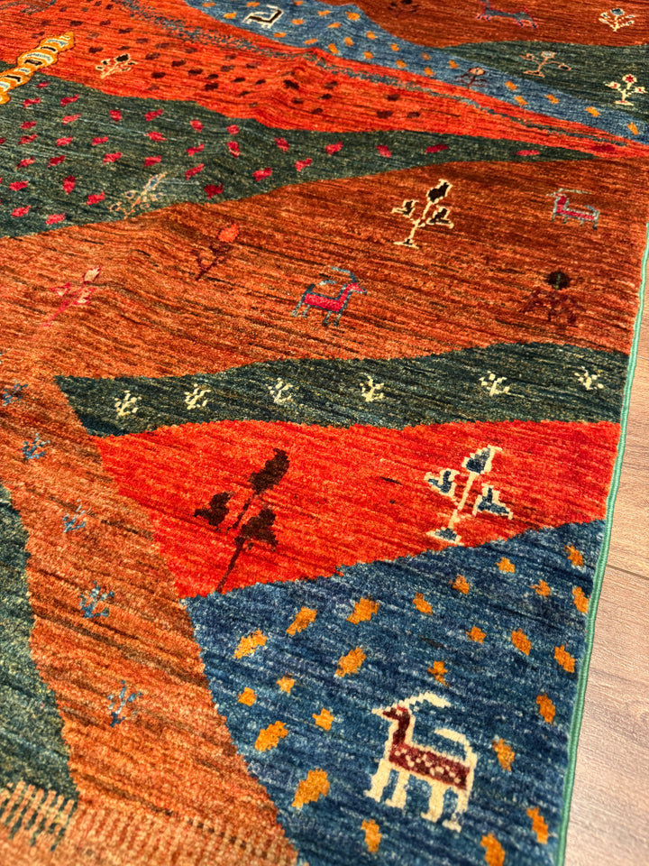 سجادة سلطاني شجرة الحياة الأصلية المصنوعة يدويًا من الصوف المصبوغ متعدد الجذور، 174 × 251، 4.37 متر مربع - 5 × 8 قدم